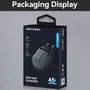 Vention Cargador de Pared GaN FCDH0-EU 2xUSB-C 45W Gris Antracita